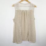 Cato Cream Tan Striped Lace Detail Sleeveless Tank Top Women's Size X-Large XL Photo 5