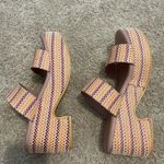 BEA Women's Pink and Yellow Sandals Size 8 Photo 4