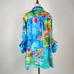 NWOT John Mark Tropical Floral Elbow Cinched Tie Sleeve Tunic Blouse Shirt 1X Photo 5