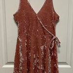 Forever 21 Velvet Mini Dress Wrap Front Sleeveless Pink Party S Size 8 Photo 0