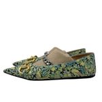 Gucci Deva Liberty Floral Green Mary Jane Ballet Pointed Toe Flats Size 37 Photo 3