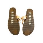 Sorel  Ella II Slip-On Flip Flop Sandals Suede Leather Neutral Tan Size 8 Women's Photo 8