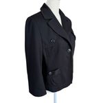 Loft Ann Taylor  short black long sleeve collared single breasted coat women's 8 Photo 1