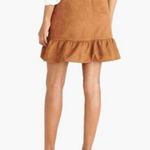 J. Crew Factory Brown Faux Suede Ruffle Hem Mini Skirt Size 10 New With Tag Photo 2