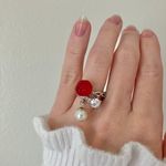 Boutique Rose & Pearl Silver Infinity Ring “Christianne” Femme Classic Bridal Romantic Elegant Gothic Photo 11