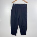 CAbi  High Rise Pleated Pull On Cropped Pants Black Medium Modern Minimalist Photo 1