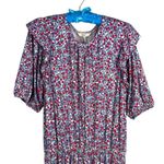 BODEN NWT Ruffle Paisley Jersey Midi Dress D0283 Size 4L Pockets Stretchy Waist Blue Photo 10