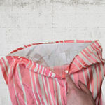 Trina Turk Pink White Striped Ruffle Neck Sleeveless Straight Mini Dress Size 10 Photo 4