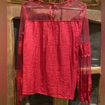 Red vintage lace look deep red Top Photo 2