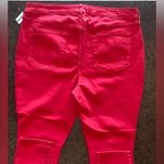 Old Navy  NWT Distressed Rock Star Mid-Rise Jeans in Fire Engine Red - size 18 Photo 2