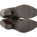 Violet & Red "Jean" Olive Suede Fabric Ankle Stack Heeled Booties Size 9.5 Green Photo 11