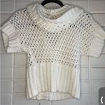 Free People  Ivory Chunky Knit Hooded Cropped Cardigan Sweater Photo 2