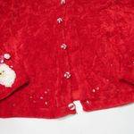 Love That Sweater Christmas Cardigan Santa Claus Stockings Red White Lg Beaded Photo 4