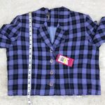 Vince Camuto Purple Black Plaid Cropped Blazer Jacket Size Medium New Photo 10
