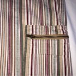 IZOD  Striped Cargo Pants Size 6 Cropped Maroon Green Khaki Beige Photo 4