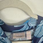 LOGO By Lori Goldstein LOGO Lori Goldstein Layers Blue Floral Mock Neck Shirt Preppy Womens XL Photo 2