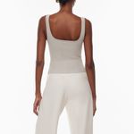 Aritzia  Babaton NWOT Sculpt Knit Squareneck Tank Grey Photo 1