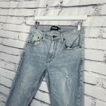 RSQ Women’s Slim Fit Light Wash Distressed Jeans 29x30 High Rise Vintage 90s Photo 6