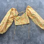 Sabo Skirt Sabo Crop Top Women's Floral Print Crop Puff Shoulder - XS Photo 0