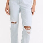 Madewell  The Mom Jean High Waist Ripped Distressed Raw Hem Jeans Size 27 Photo 0