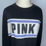 PINK - Victoria's Secret PINK VICTORIA’S SECRET Black White Purple Sweatshirt Medium Pullover Photo 2