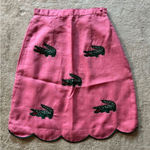 CJ Laing 100% linen pink alligator palm tree Skirt Size 2 Pink Photo 0