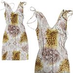 Timing 90's vintage Cheetah Leopard Flower Printed Dress medium Made in USA Photo 2