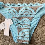 PilyQ New.  lace crystal blue fanned teeny bikini bottom. XS Photo 9