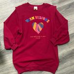 Farm Rio  Red Heart Graphic Sweatshirt Dress Warm Welcome Photo 1
