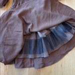 Princess Polly  Dress Brown Mini Puff Sleeve Halton Size 0 Photo 2