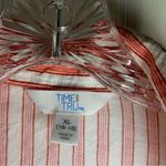 Time & Tru  Orange-Red/White Striped Popover Blouse XL Photo 1