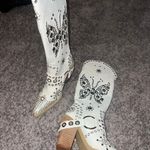Current Mood  White Studded Heeled Boots Photo 4