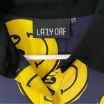 Lazy Oaf  London Happy Face Navy Blue Yellow Button Down Shirt One Size o/s Photo 8