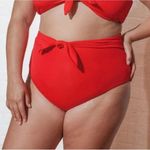 Mara Hoffman NEW  Jay High Waisted Tie Front Bikini Bottom in Red Size Large Photo 2