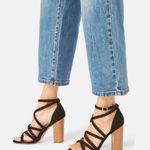 JustFab 'Make The Cut' Black Strappy Heeled Sandal 7.5 EUC Photo 0