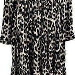Cannes Women's Size 6 Leopard Long Sleeve Front Button Tie Waist Maxi Dress Black Photo 0
