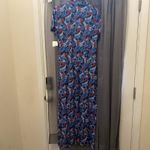 Villager NWT Vintage Sport womens dress blue floral M 80s Photo 2