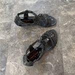 Donald J. Pliner Black Flat Sandals Shoes With Zipper Size 8 Photo 7