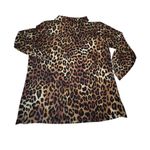 Anne Klein NWT Leopard Print Women’s Blouse Button Front Tab Sleeve Large Photo 1