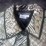 Maggie L 100% Silk Button Up Blazer Jacket Animal Print Size 8 Photo 5