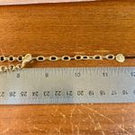 Talbots 0053 Y2K Gold Tone Disc Necklace w/Red and White Cha-Cha Beads EUC Photo 4