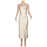 BHLDN Cali Satin Charmeuse Slip Dress, Champagne, 2 (US) Photo 4