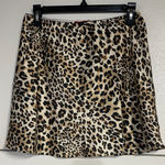 Pink Lily  WOMENS LEOPARD ANIMAL PRINT SATIN MINI SKIRT MEDIUM Photo 0