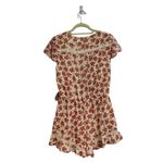 Tularosa  Revolve Red Floral Paisley Ashby Ruffle Trim Romper Sz M Photo 10