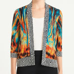 Chico's  Artsy Boho Cardigan Womens 0 XS‎ Multicolor Rayon Open Front Lightweight Photo 0