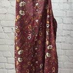 Wild Pearl Maroon Floral Strappy Back Dress Size Medium Photo 0