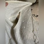 🌞NWOT Alfred Dunner White Sequin 3/4 Sleeve with Detachable Necklace Sweater #W Silver Size undefined Photo 3