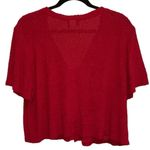 Teddi Dresses Red Textured Cropped Button Front Cardigan Size 14 Photo 2