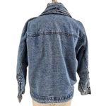 Vtg 80s 90s Pretty Bleu Metallic Gold Embroidery Double Breasted Denim Jacket M Blue Size M Photo 2