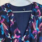 Lucca Couture  Navy Blue Floral V-Neck Romper Sheer Sleeves Size Small EUC #5858 Photo 5